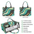thumbnail image 2 of Large Capacity Tote Bag,Teal Gold Marble Pattern Handbag Fashion Luxury Tote Bag,15.7"x13"x 5.1" Inches,Laptop Compatible, 2 of 6