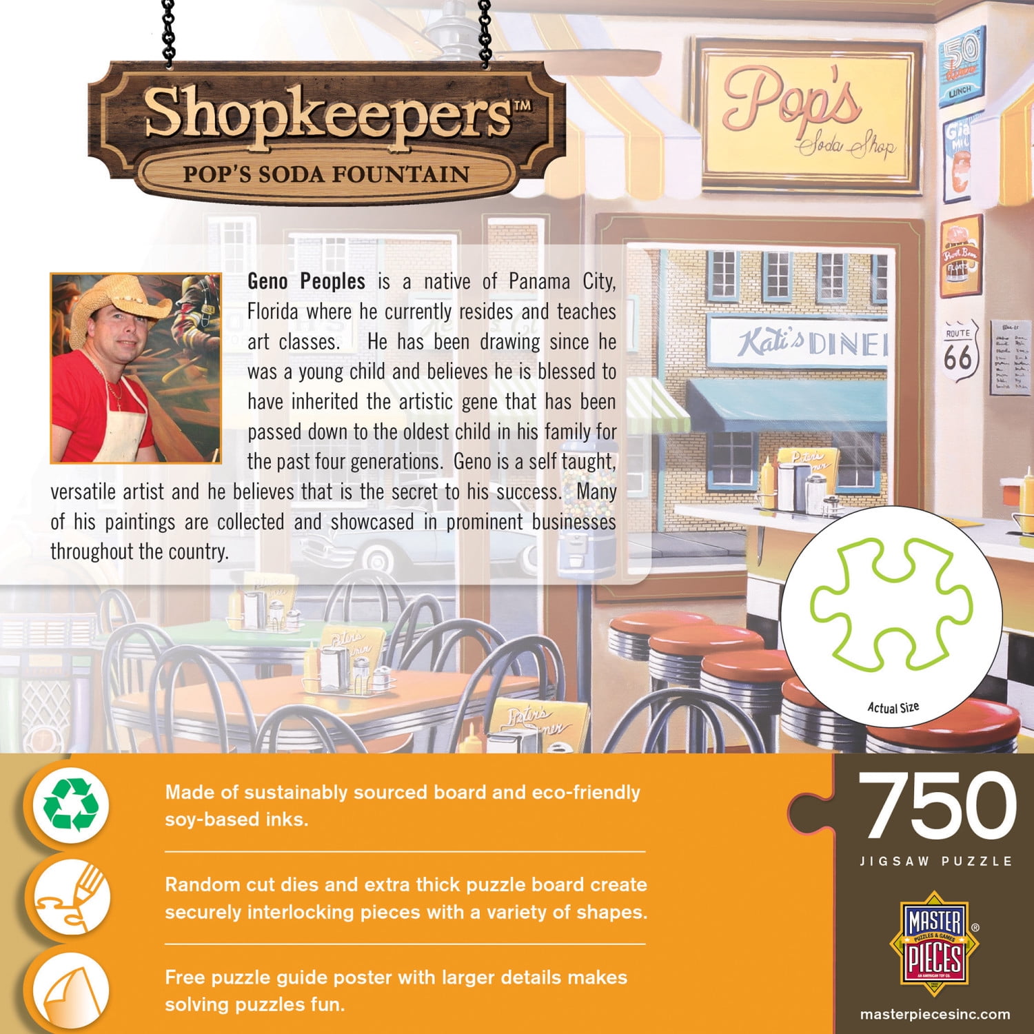 MasterPieces 750 Piece Jigsaw Puzzle - Pop's Soda Fountain - 18"x24"