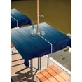 thumbnail image 2 of Outdoor Tablecloths with Umbrella Hole & Zipper, Navy Blue Ombre 60x60 Inch Square Tablecloths, Contemporary Gradient Abstract Art Waterproof Table Cloth, Patio/Pool/Picnic Table Covers, 2 of 8