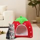thumbnail image 4 of Apmemiss Clearance Winter Indoor Outdoor Pet House Foldable Yurt Strawberry Tent, Warm Shelter for Cats Dogs, Small Medium Breeds, Easy Storage, 4 of 8