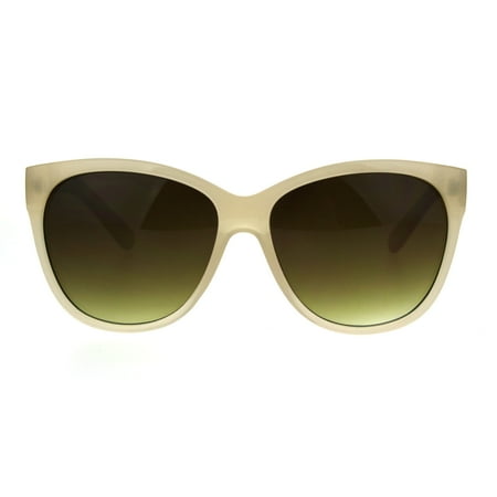 Womens Thick Plasic Oversize Cat Eye Butterfly Sunglasses Beige Brown