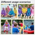 thumbnail image 5 of Bocaoying 4 Pack Reusable Rain Ponchos for Kids, Waterproof Raincoats with Hood Drawstring, Thickened Tearproof Emergency Rain Gear for Boys Girls, Unisex, Foldable, Multicolor, One Size, 5 of 7