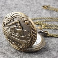 thumbnail image 3 of Unisex Vintage Train Embossment Case Rib Chain Analog Quartz Pocket Watch, 3 of 6