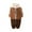 Coffee, variant on Toddler Boys Three Piece Outfit Set Hooded Striped Shirt Denim Vest Cargo Pants Casual Fall Clothing Ensemble