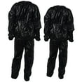 thumbnail image 2 of 2 Pcs Heavy Duty Fitness Weight Loss Sweat Sauna Suit Exercise Gym Anti-Rip Black, XXXL & 4XL, 2 of 10