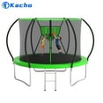 thumbnail image 1 of Kacho Trampoline, Trampoline avec Filet de Sécurité 10 Pieds 1000LBS Trampoline pour 1-2 Enfants, Trampoline avec Panier de Basket et Échelle, Ballon, Trampoline Extérieur Récréatif Robuste, Vert, 1 of 6