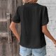 thumbnail image 4 of Xuyuer Lace Patchwork V-Neck Short Sleeve Tee - Women's Solid Color Casual Fashion Top, Affordable and Versatile for Daily Commute, Weekend Gatherings, and Skin-Friendly Comfortable Wear, 4 of 8