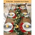 thumbnail image 4 of 13 Inch Round Placemats Set of 4, Red Christmas Tree Non Slip Heat Insulation PP Table Mats, Winter Watercolor Gold Snowflakes Washable Place Mats for Kitchen Dining Party Table Decor, 4 of 7