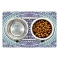 thumbnail image 1 of Navy and Teal Pet Mat for Food and Water, Ombre Mandala Old Art with Mehndi Style Effects Bohemian Pattern, Non-Slip Rubber Mat for Dogs and Cats, 18" X 12", by Ambesonne, 1 of 2
