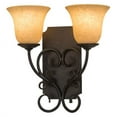thumbnail image 2 of Meyda Tiffany 162462 Thierry 2 Light 14" Tall Wall Sconce - Chestnut, 2 of 6