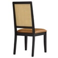 thumbnail image 5 of Vegan Leather Upholstered Faux Rattan and Wood Dining Side Chairs - Set of 2, 5 of 10