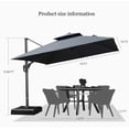 thumbnail image 4 of PURPLE LEAF Outdoor Cantilever Umbrellas with Base Square Large Patio Umbrella Offset Umbrella with 360°Rotation Tilting And Hanging Double Top, 10FT,Grey, 4 of 14