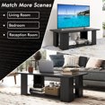 thumbnail image 5 of 41" 2-tier Wooden Modern Coffee Table with Storage Shelf, Rectangle Accent Center Table for Living Room,Black, 5 of 9