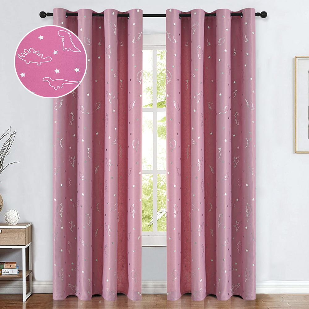 Yipa Room Darkening Curtain Grommet Curtain, Dinosaur Patterns Blackout