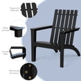 thumbnail image 5 of Gymax Set of 2 Outdoor Wooden Adirondack Chair Patio Lounge Chair w/ Armrest Black, 5 of 6