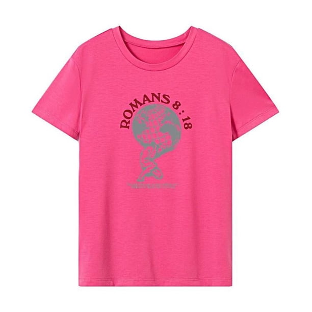 Camiseta de mujer con cuello redondo, ropa de calle clásica, camisetas de verano para oficina en la playa L