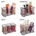 thumbnail image 3 of mDesign Metal Wire Kitchen Cutlery/Utensil Storage Bin, 3 Sections - Black, 3 of 6