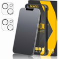 thumbnail image 1 of Chenchen [2+2 Pack] Matte Glass Screen Protector Designed for iPhone 13 + Camera Lens Protector, Anti-Glare, Anti-Fingerprint, Install Frame, 9H Tempered Glass, 1 of 1