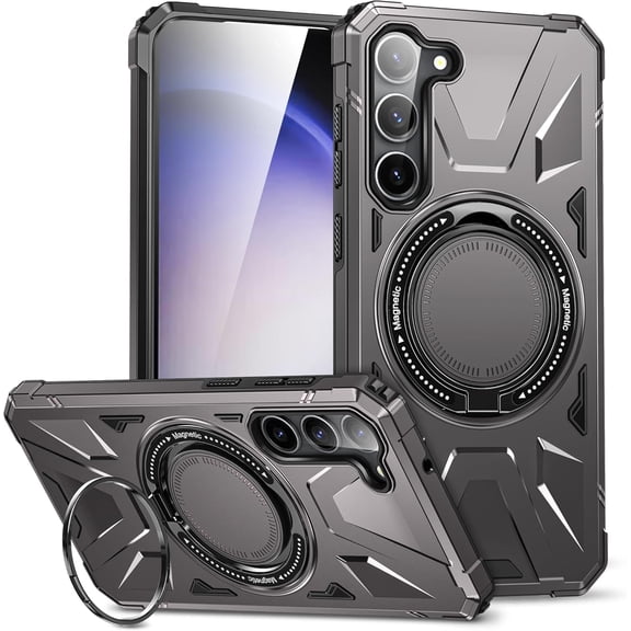 for Samsung Galaxy S23 Case,Full-Body Shockproof for MagSafe Case with 360°Rotating Kickstand,Military Grade Heavy Duty Magnetic Phone Case Cover for Galaxy S23 6.1 inch,Grey
