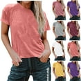 thumbnail image 1 of Camiseta para mujer,Camiseta holgada tipo túnica para mujer, cuello redondo, manga corta, mezcla de poliéster, cómoda e informal para el hogar, sopatenor, 1 of 9