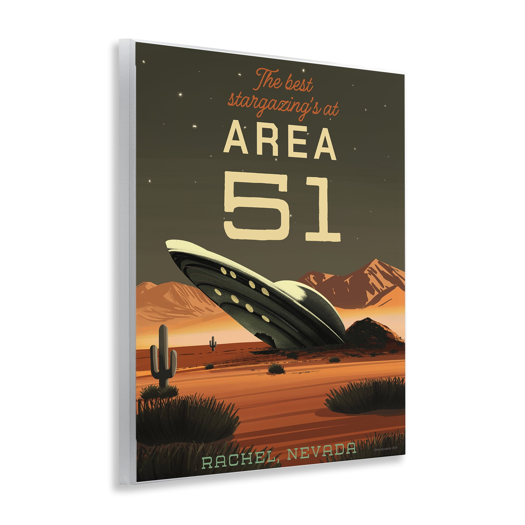 Stupell Industries Stargazing Area 51 Wall Plaque Art, design by Omar Escalante