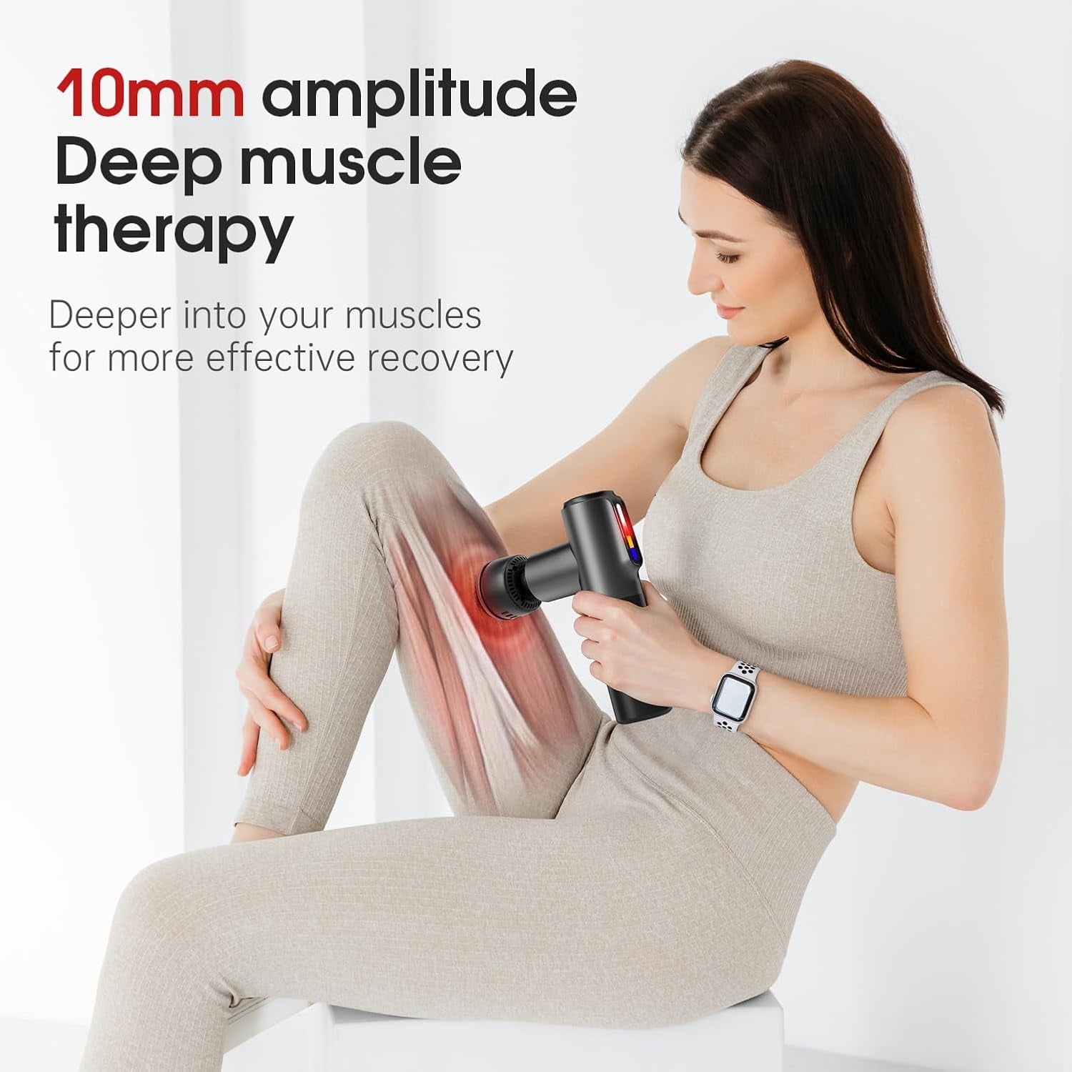 Mini Massage Gun with Hot & Cold Therapy Head, Portable Percussion Muscle Massager with 5 Heads & 5 Speeds for Full Body Relaxation