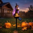 thumbnail image 6 of Halloween Solar Garden Lights, Witch Crystal Ball Stake Light, Auto On/Off Waterproof Outdoor Decor for Yard Pathway Lawn Patio, Resin, 6 of 8