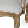 thumbnail image 5 of Noble House Ardene Fabric Upholstered Wood 5 Piece Circular Dining Set, Natural and Light Gray, 5 of 13