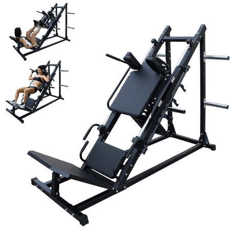 ?LuckyNote?Leg Press Hack Squat Machine, Professional Adjustable Leg Press Machine for Home Gym with Linear Bearing, Specialty Hack Squat Machine for Full Lower Body Workout with Weight Storage