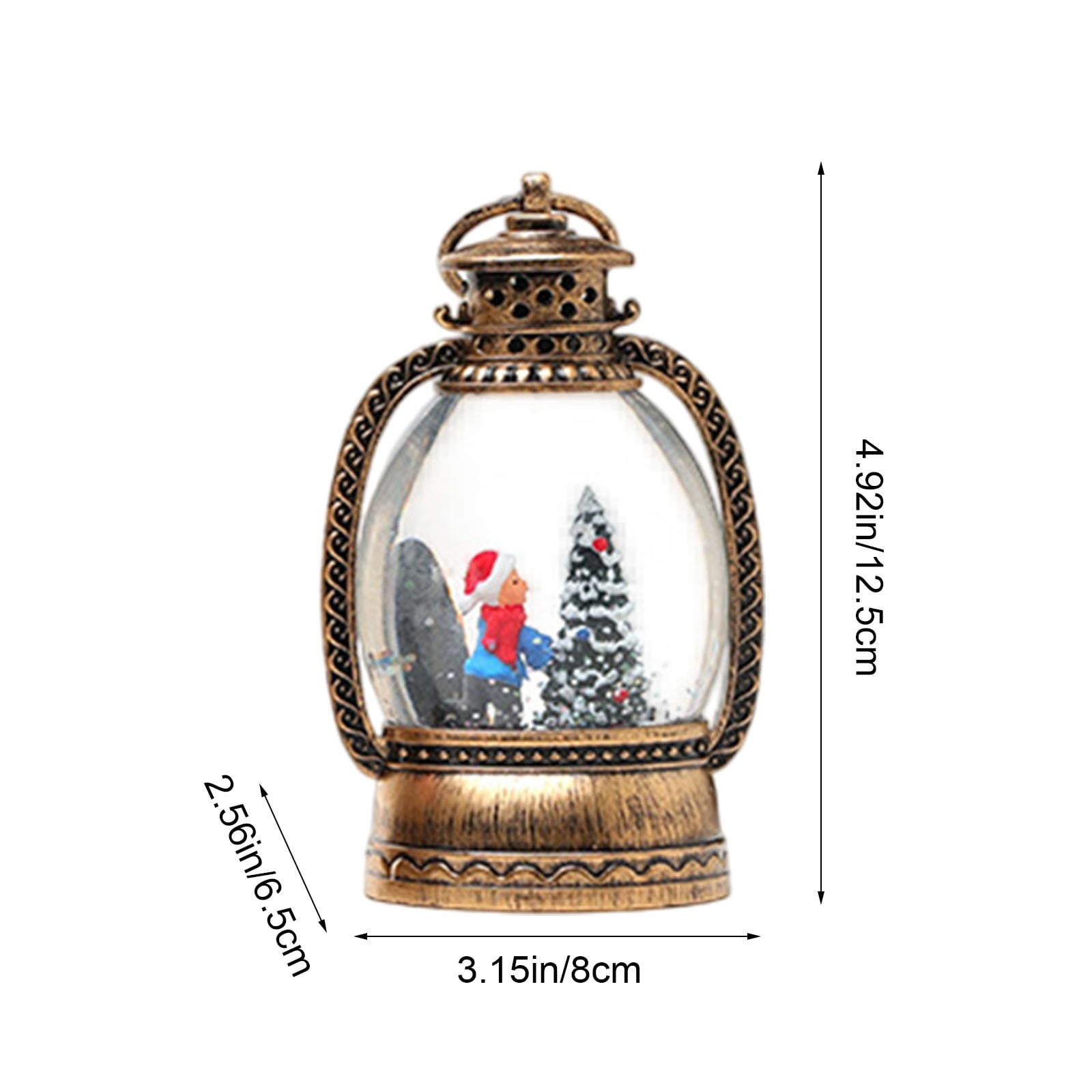Nilvkv Christmas Lights, 2PC Christmas Lamp Water-Filled Oil Lamp Drifting Snow Interior Wind Lantern Scene Night Light(150ml), Christmas Decorations