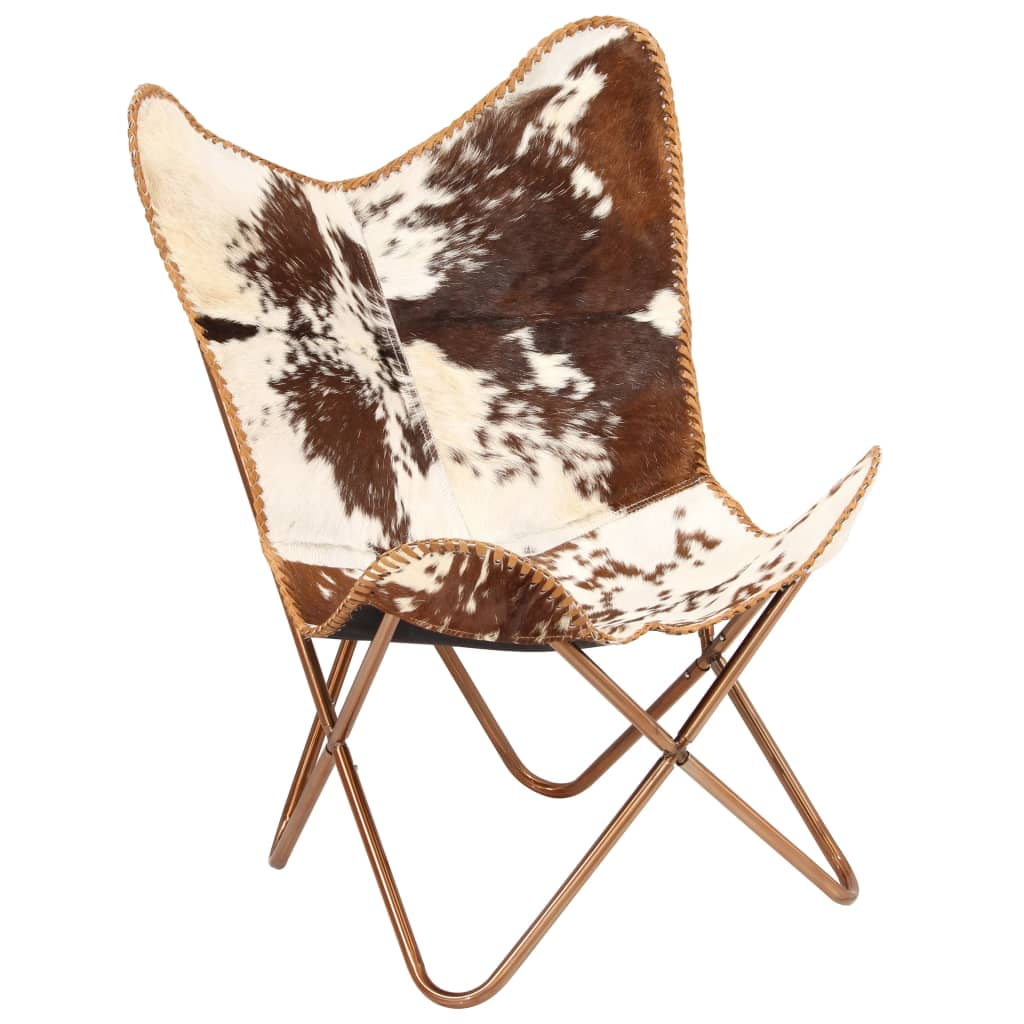 Uitvoerbaar Sjah Mexico vidaXL Butterfly Chair Brown and White Genuine Goat Leather - Walmart.com