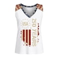 thumbnail image 4 of Womens 250th Anniversary Usa Shirt Patriotic V‑Neck Sleeveless 250 Anniversary USA Flag Tank Tops White 2XL, 4 of 4
