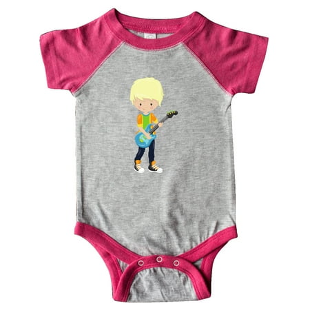 

Inktastic Rock Boy Blond Hair Boy Playing Guitar In Band Gift Baby Boy Bodysuit