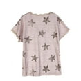 thumbnail image 1 of Women's Summer V-Neck Lace T-shirt Star Print Loose Wild Breatheable Cool Short Sleeve Tops, 1 of 8