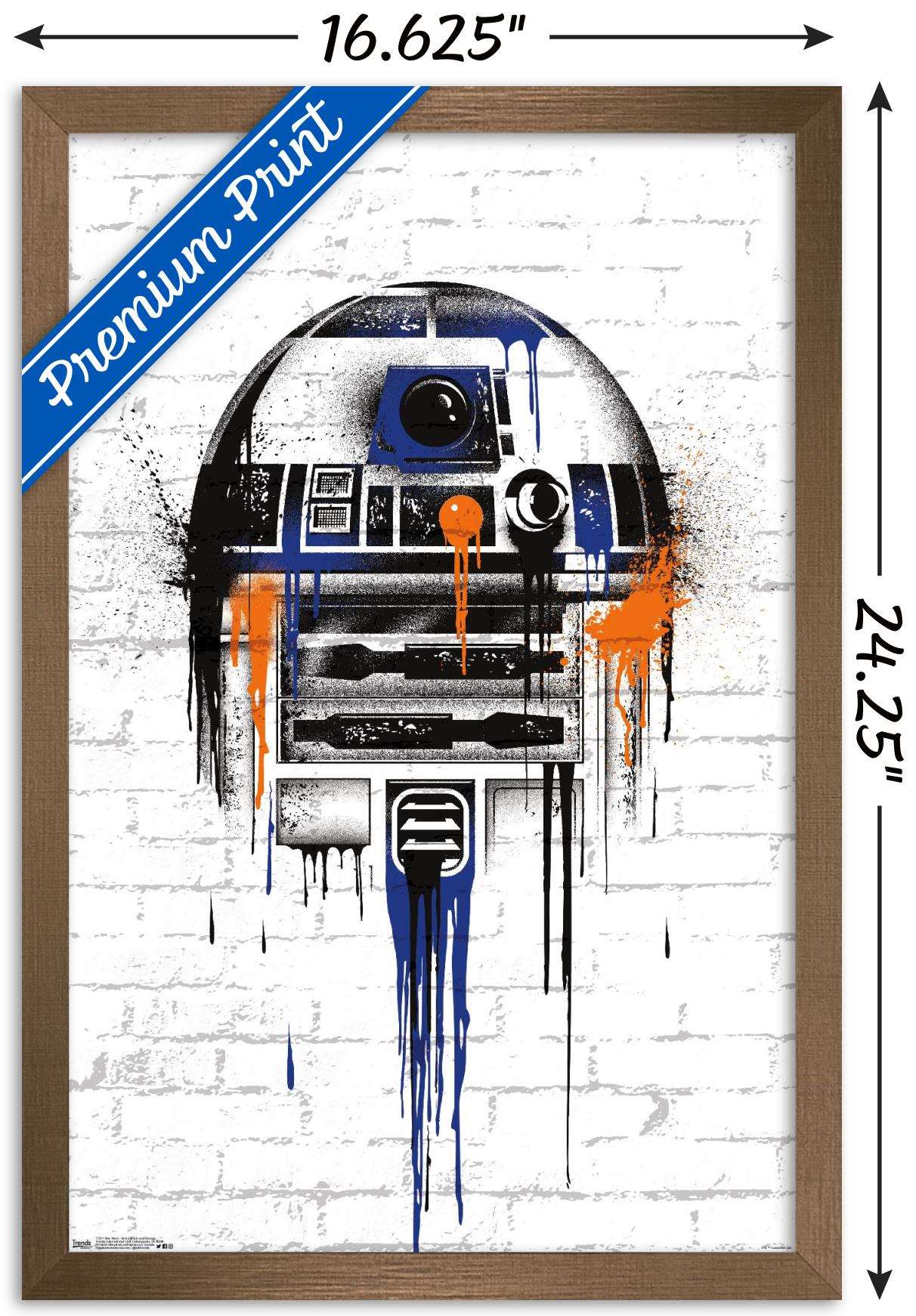 Star Wars: Saga - Droid Black And Orange Wall Poster, 14.725" x 22.375", Framed
