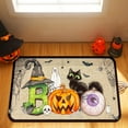 thumbnail image 2 of Halloween decoration kitchen mat cushion anti fatigue carpet, fun pumpkin ghost cat decoration, seasonal Halloween anti slip heavy-duty carpet floor and door mat, suitable for indoor and outdoor use, 2 of 11