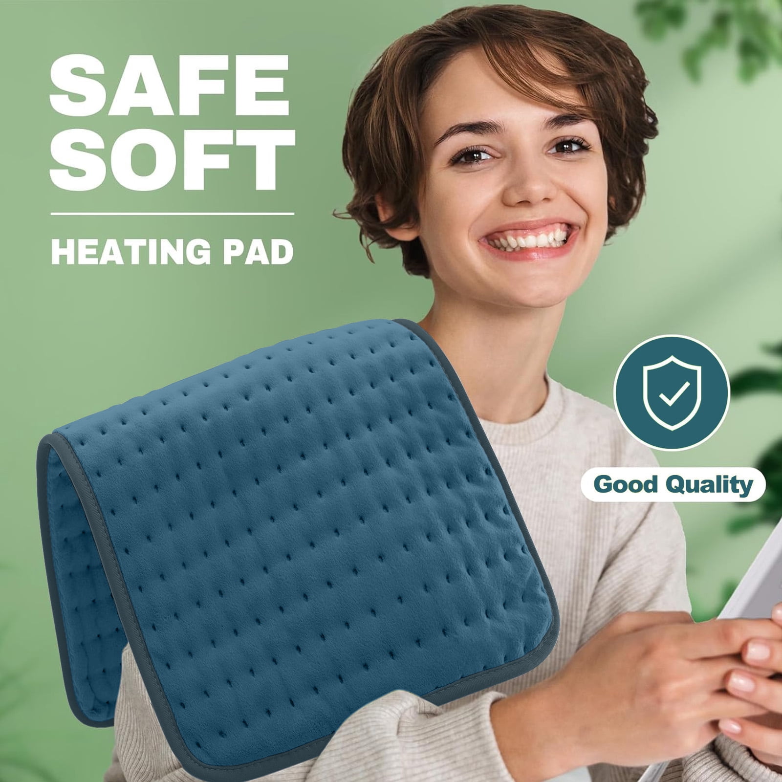 Heating Pad for Back,Neck,Abdomen,Shoulder,Knee,Arms,Legs,Dry/Moist Heat & Auto Shut off, Birthday Gifts for Men and Women,12" x 24",Blue Gray,1 Pack
