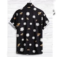 thumbnail image 5 of safuny Men's Loose Cotton Shirts Clearance Lapel Pullover Pineapple Fruit Print Tees Clothing Fashion Summer Hawaiian Beach Button Short Sleeve Shirts Holiday Black XL, 5 of 7