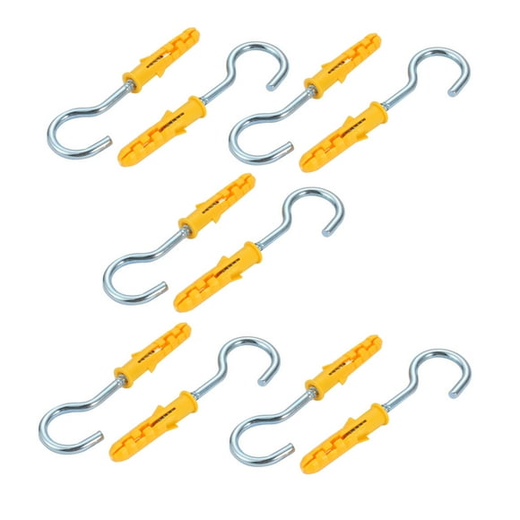 Unique Bargains 10pcs 8mmx40mm Self Drilling Drywall Anchor With 18.5mm Inner Dia Screw Hook Eye
