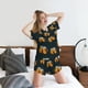 thumbnail image 5 of Fotbe Beer Conjunto de Pijama Estampado para Mujer, 2 Piezas, Ropa de Dormir con Camiseta de Manga Corta y Shorts Suaves-Large, 5 of 6