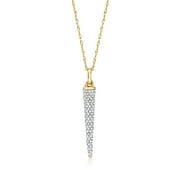 RS Pure by Ross-Simons 0.20 ct. t.w. Diamond Spike Pendant Necklace in 14kt Yellow Gold for Female, Adult