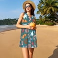 thumbnail image 3 of Easygdp cute Skull organ para Vestido Transpirable de Mujer, Vestido Suelto de Manga Corta con Pliegues y Bolsillos para el Verano, 3 of 7