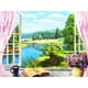 thumbnail image 1 of Taladro de pintura de diamante (DB6351) Cuadro de mosaico de cuentas de bricolaje completo (ZQR156 Window River) 50x70cm FLhrweasw Nuevo, 1 of 1