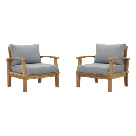 Ergode Marina 2 Piece Outdoor Patio Teak Set - Natural Gray