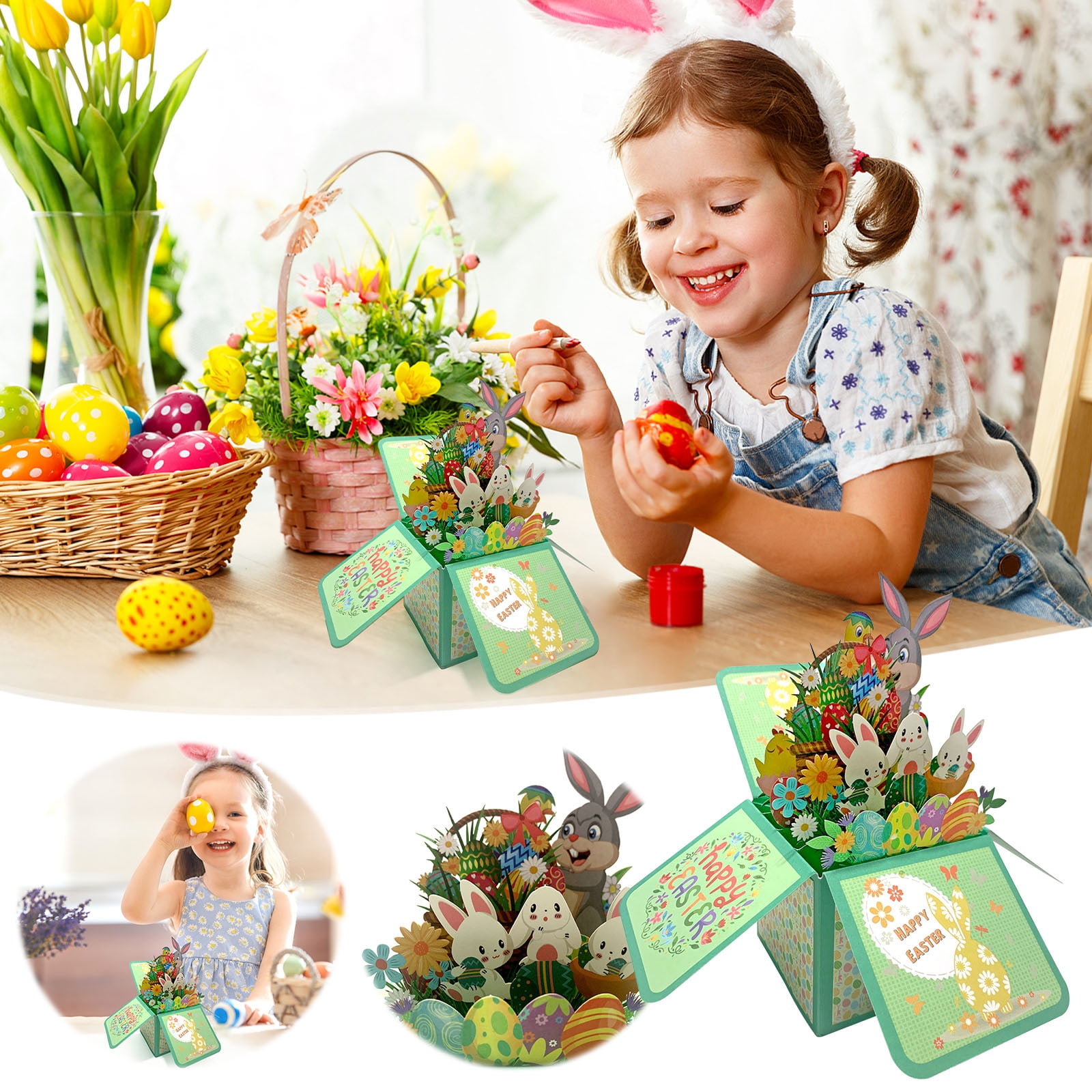 Krqap Bulk Greeting Cards Creative Easter 3D ThreeDimensional Box