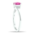 thumbnail image 2 of SZUL Women's Solitaire Pink Topaz Wave Ring in 10K White Gold, 2 of 5