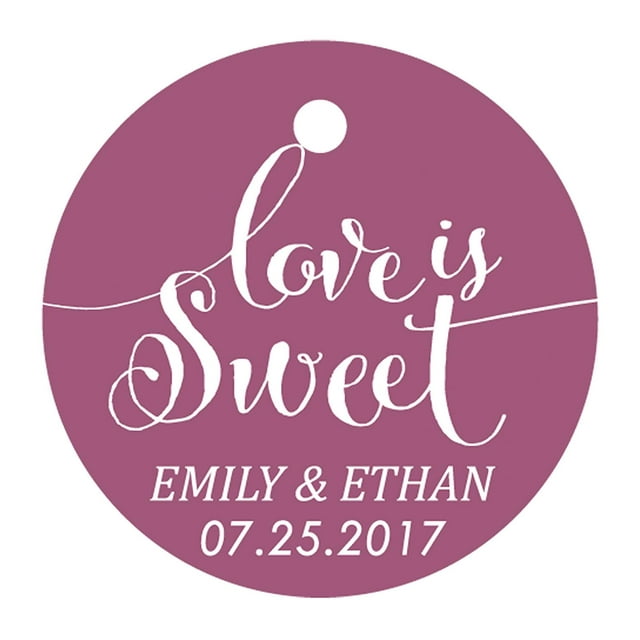 100 Pcs l'Amour Est Doux Personnalisé Hang Tags Cadeau de Faveur de Mariage Personnalisé Papier Tag
