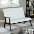 thumbnail image 2 of Furniture of America Kikee Faux Leather Cushioned Loveseat Bench in White, 2 of 4
