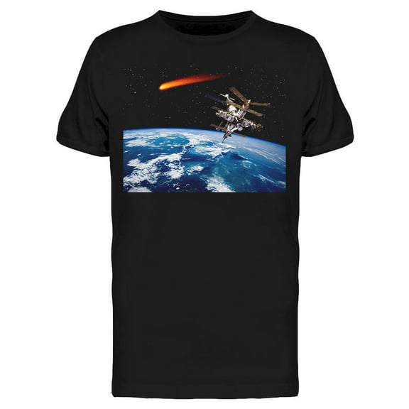 Space Station And A Comet T-Shirt Men -Image by Shutterstock, Male Large