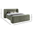 thumbnail image 3 of Meridina Furniture Modena Green Chenille Fabric Upholstered Queen Bed, 3 of 10